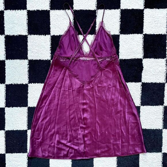 Victoria’s Secret Plum Satin Slip Dress S - Picture 2 of 3